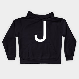 Helvetica J in white Kids Hoodie